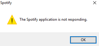 The Spotify application is not responding on Windows 