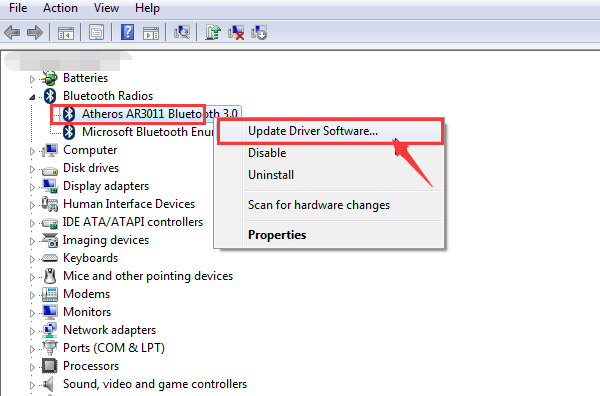 Qualcomm Atheros Bluetooth Driver Not Working on Windows 10 