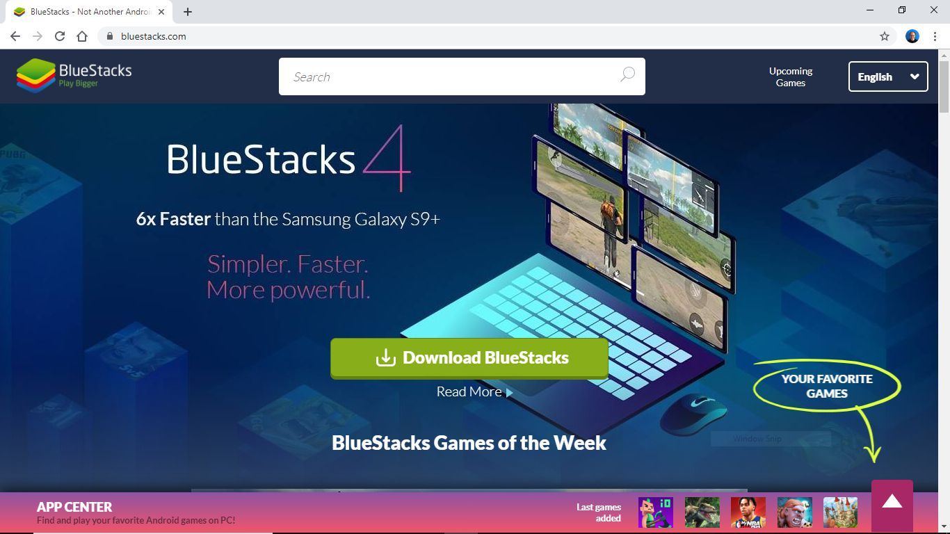 Скриншот BlueStacks.com с