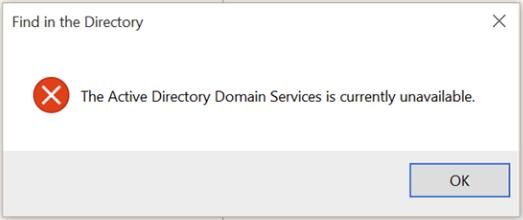 How To Fix The Active Directory Domain Services is currently unavailable Printer Error 