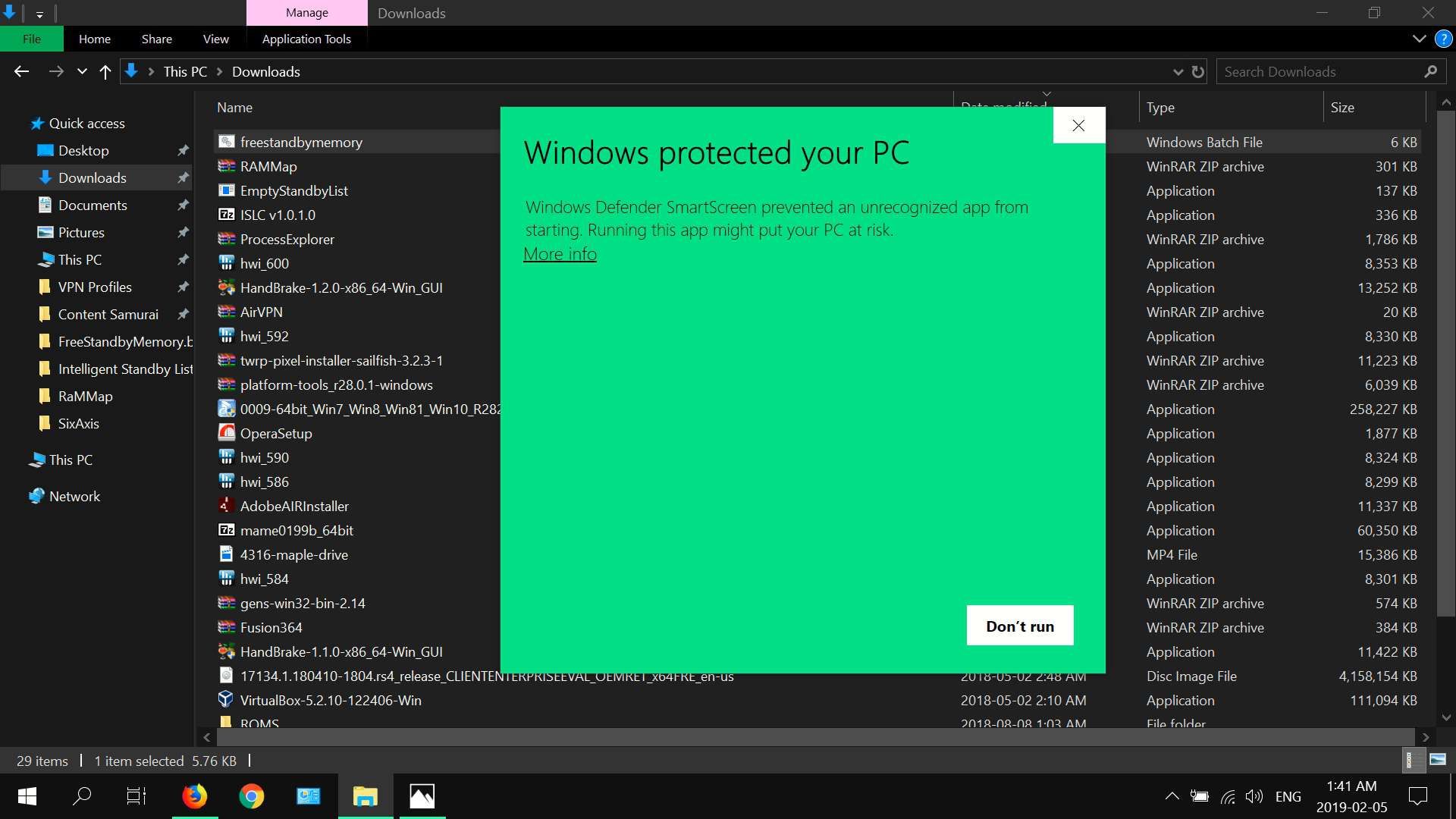 Скриншот экрана защиты Защитника Windows.