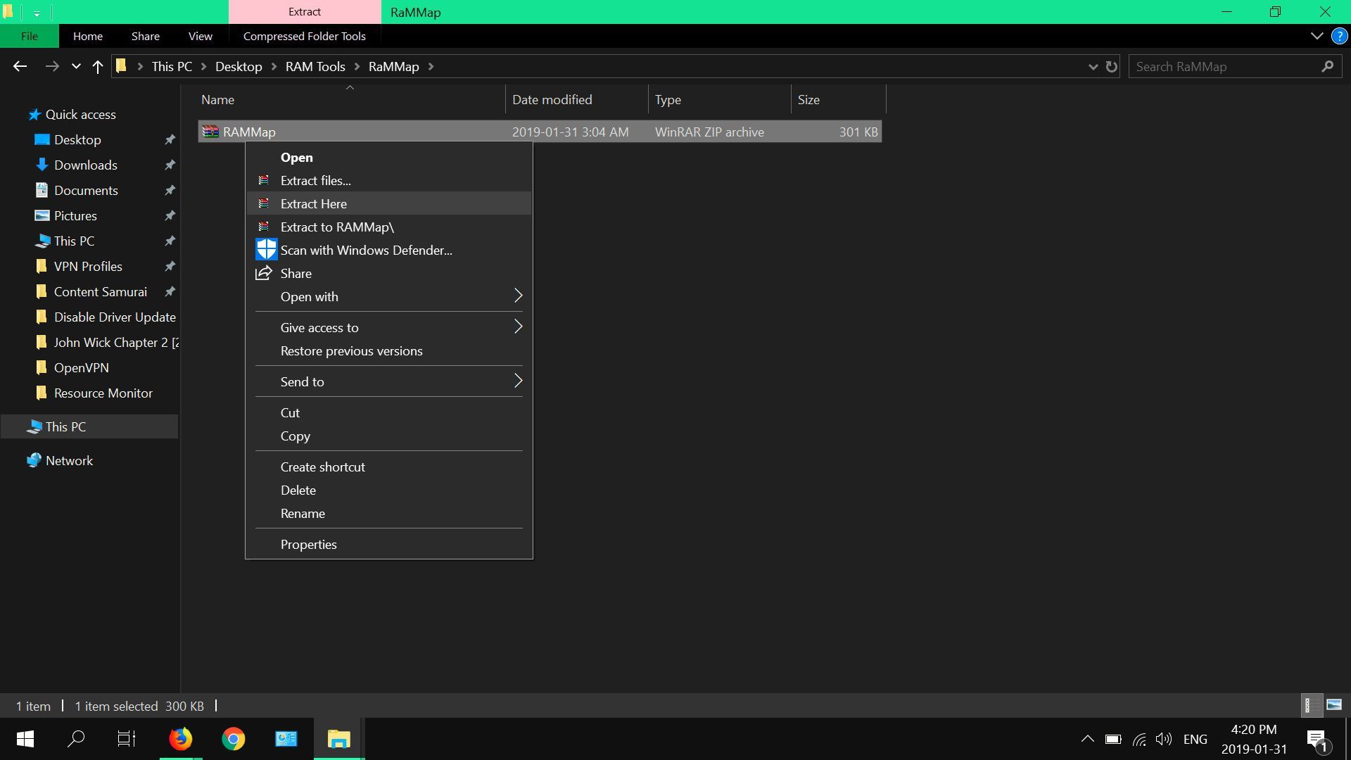 Скриншот Windows Explorer в Windows 10.