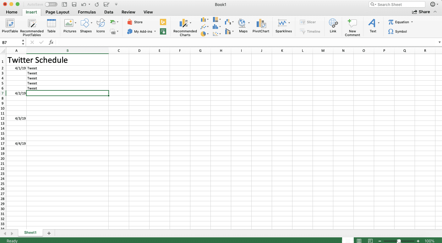 Снимок экрана электронной таблицы Excel на рабочем столе