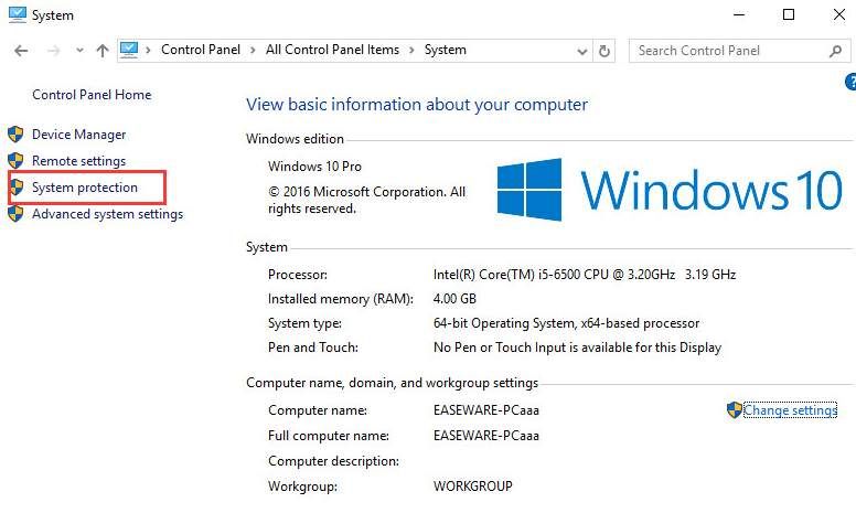 How to Turn On System Protection in Windows 10 