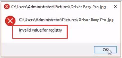 Methods to Fix“Invalid value for registry” Error on Windows 10 