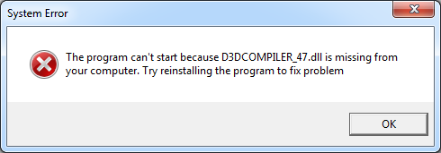 D3DCOMPILER_47.dll Is Missing 
