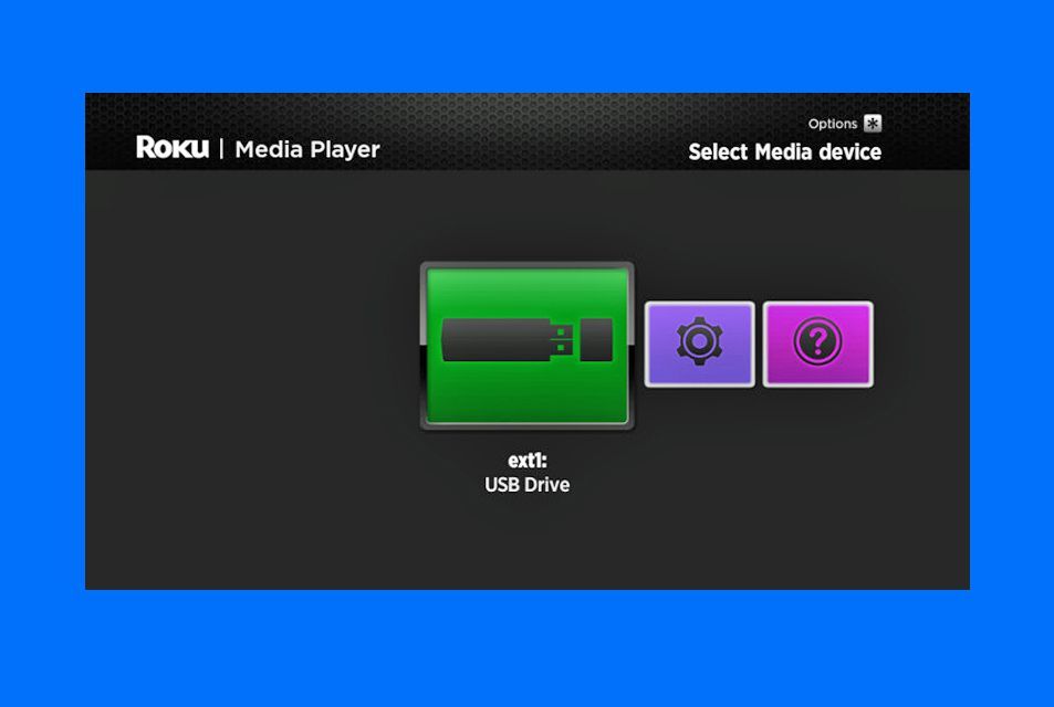 Roku Media Player - выберите USB-накопитель
