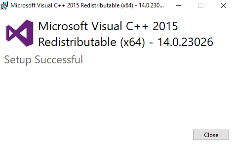 Vcruntime140.dll missing, program can’t start on Windows 10 