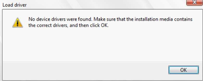 ‘No device drivers were found’ when installing Windows 7 