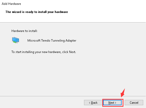 Microsoft Teredo Tunneling Adapter driver problem 