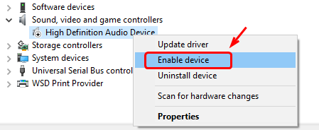 Audio Device is Disabled Problems on Windows 10 