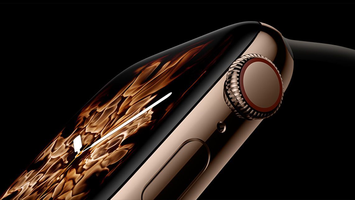 С близкого расстояния Apple Watch's digital crown and side button