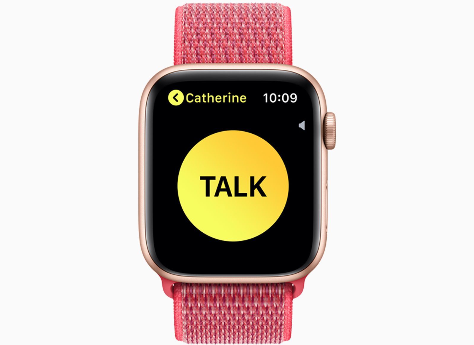 Apple Watch с приложением рации на экране