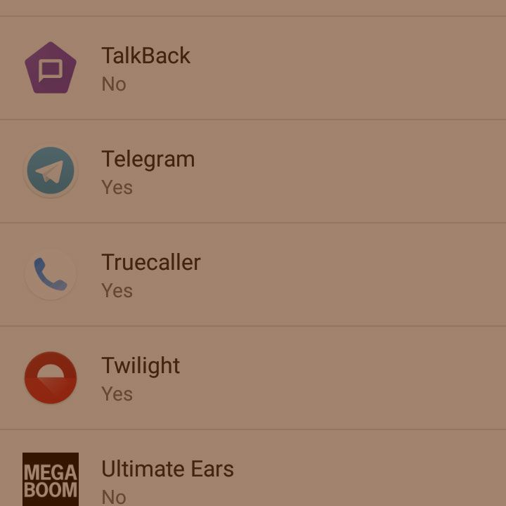 Скриншот настроек Android