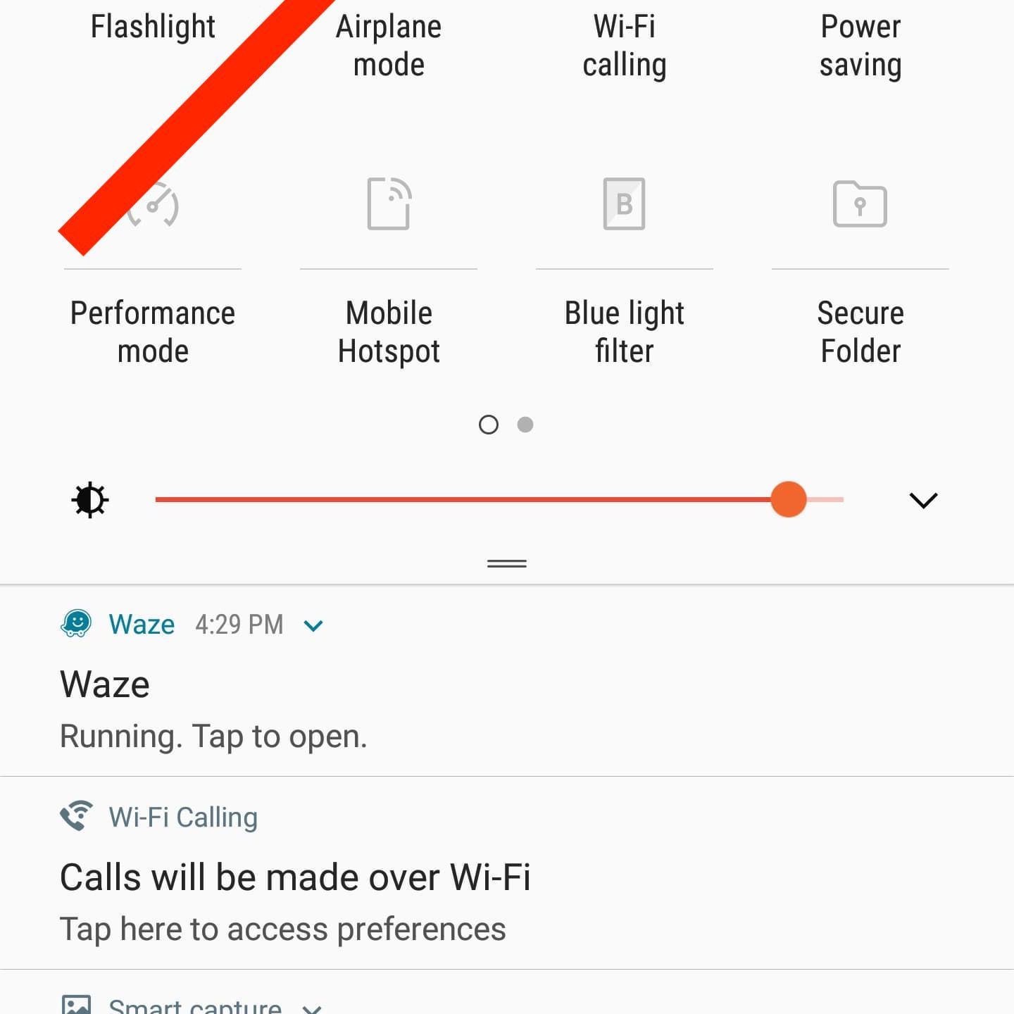 скриншот Переключение настроек радио Bluetooth с Android's status bar.