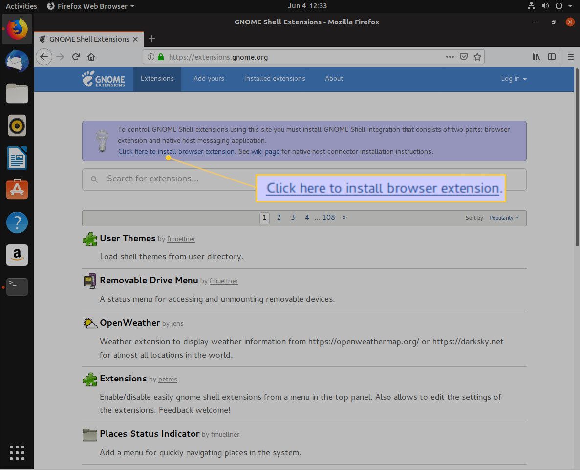 Снимок экрана установки расширения браузера.