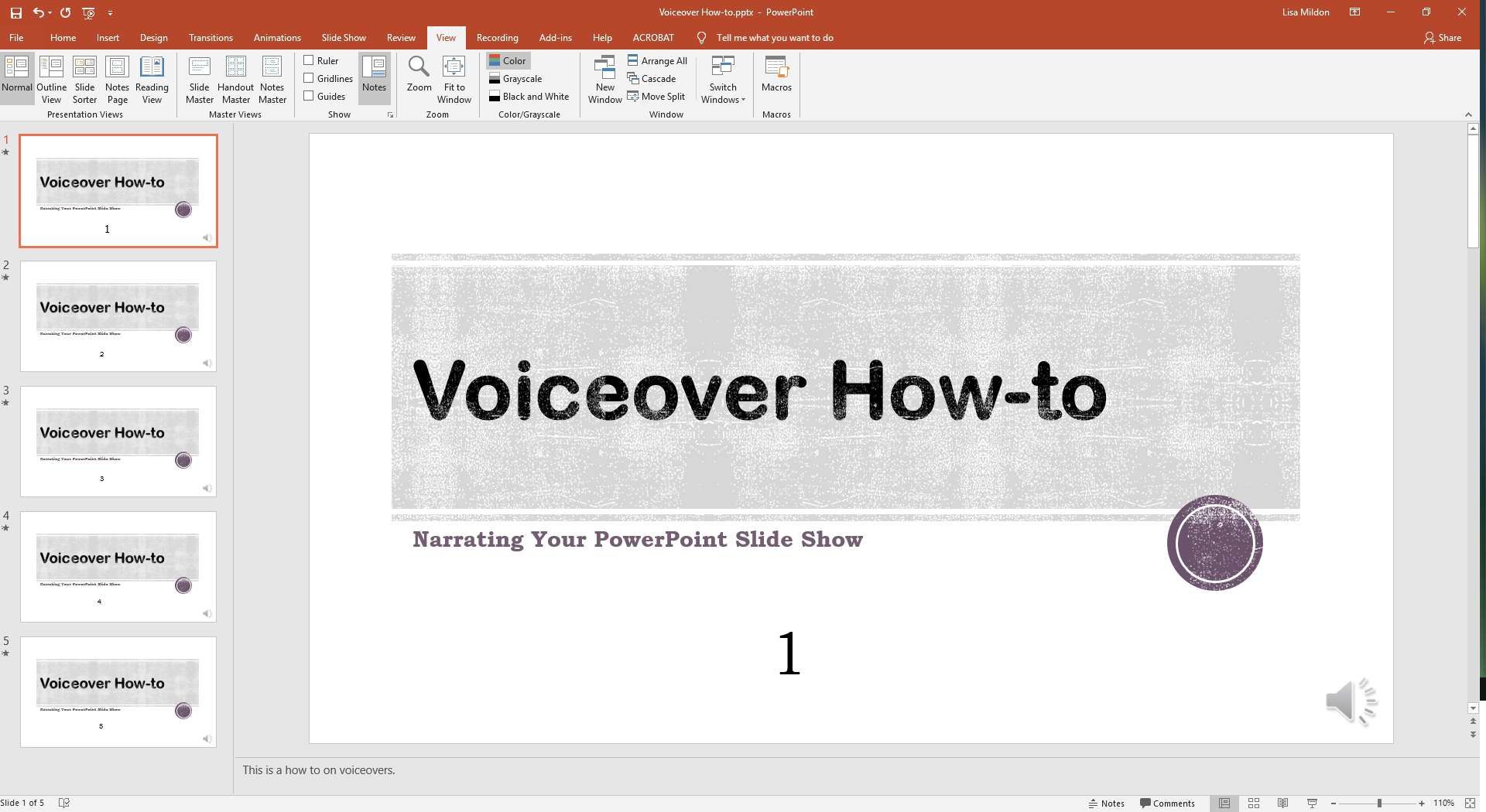 PowerPoint показывает записанный звук в слайдах.